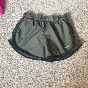 Nike Women's Athletic Shorts in Olive and Black